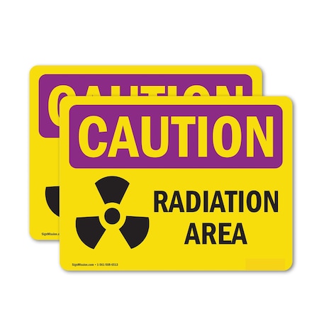 Signmission Radiation & Laser Sign, 3.5 in H x 5 in W, Vinyl Decal, Rectangle OS-2PACK-CR-D-35-L-10182